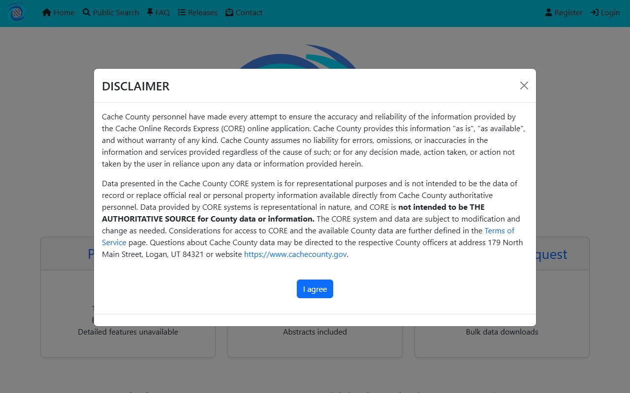 Logan People Search Cache County CORE screenshot
