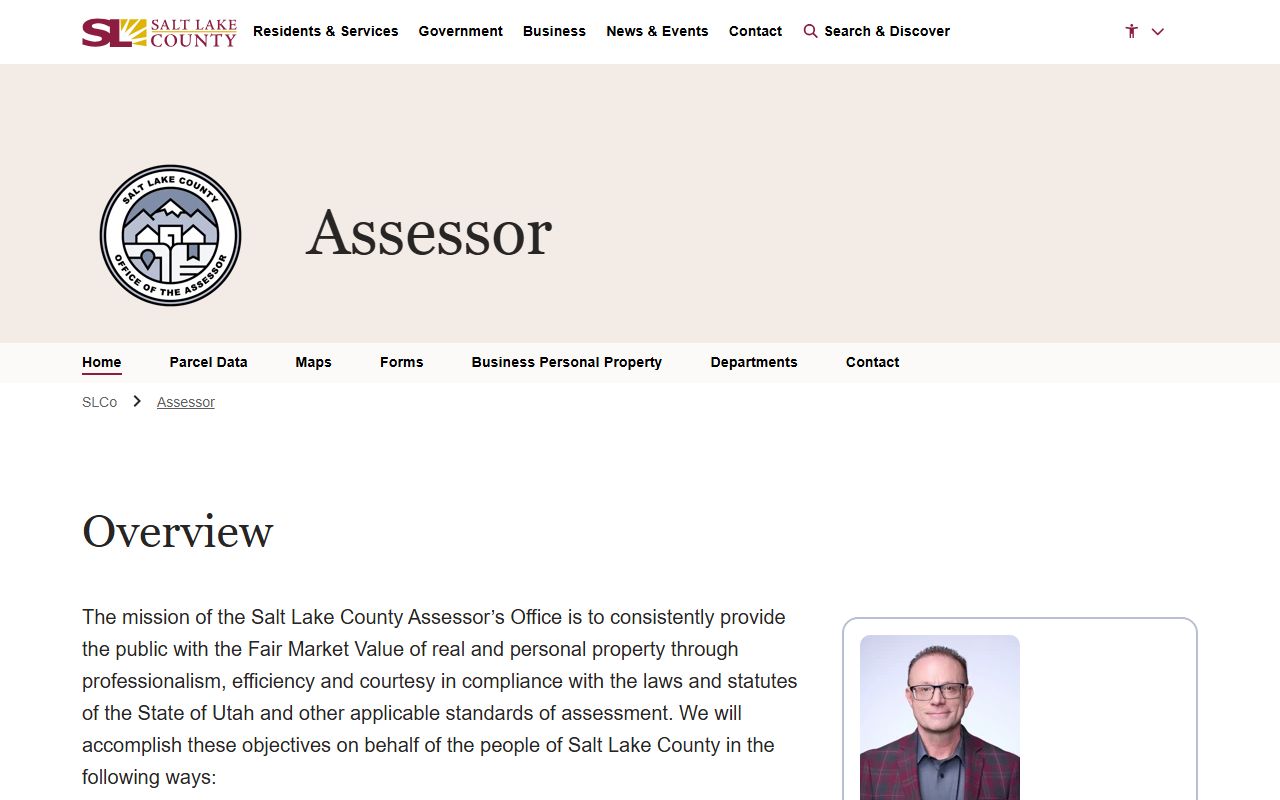Salt Lake County People Search assessor property search page
