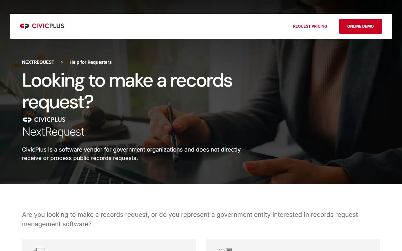 Salt Lake County People Search NextRequest records portal page