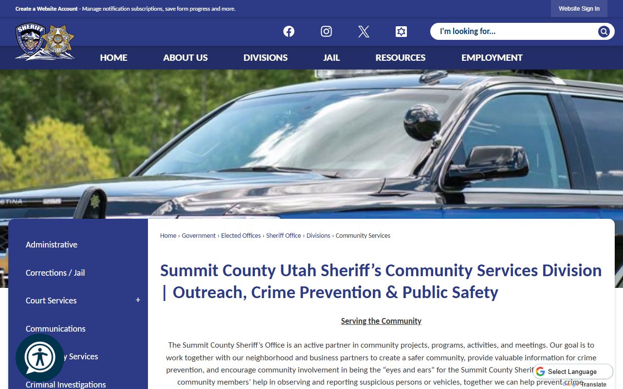 Summit County People Search community services registry screenshot