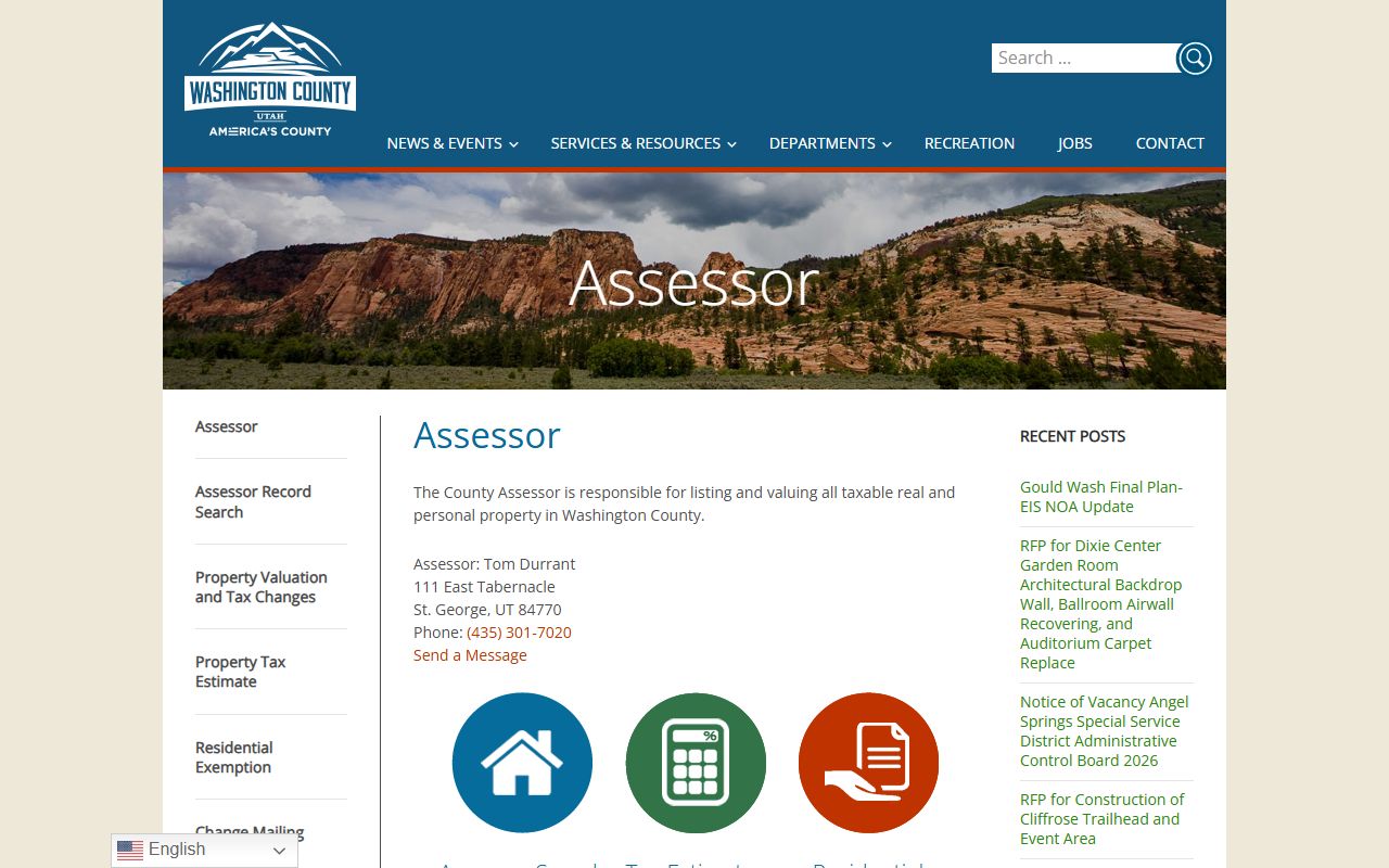 Washington County People Search assessor property screenshot