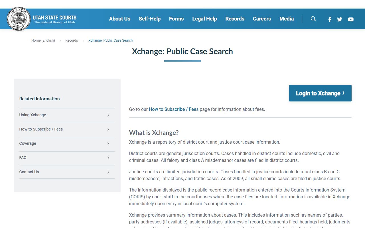 Utah People Search Utah Courts XChange public case search